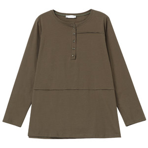 
Long-sleeved T-shirt for women in spring and autumn, plus size, plus size, loose middle-aged mother casual and versatile slim base shirt