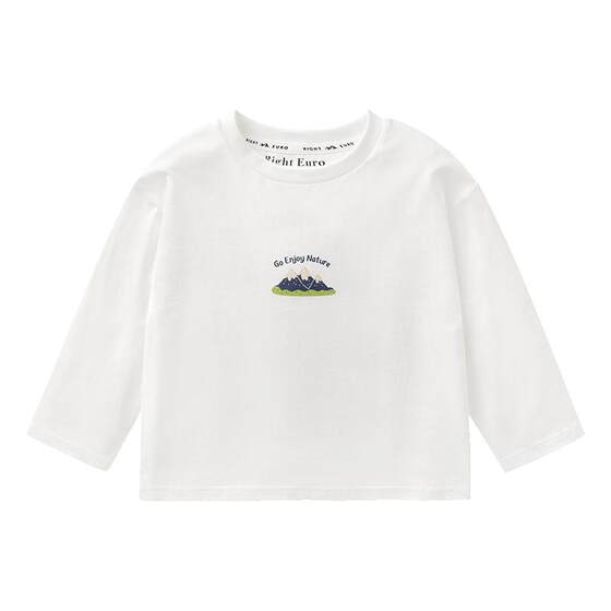 
Right European children's bottoming shirt with contrasting color spring and autumn new children's clothing girls long-sleeved T-shirt boys cartoon inner top