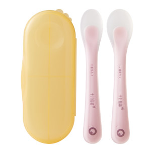 October Crystal Baby Spoon Baby Silicone Soft spoon newborn feeds a small spoon for children's tableware supplementary food soft head
