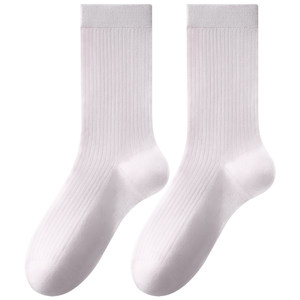 
Mulberry silk socks for women spring and summer thin mid-tube socks 2026 new hot style ladies white boneless confinement socks