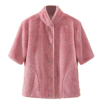 Coral velvet half-sleeved vest women's cardigan jacket
