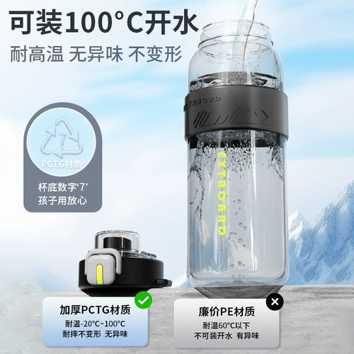 Летняя портативная трубочка для воды со стаканом для спортзала для школьников, вместительный и большой чайник, защита при падении