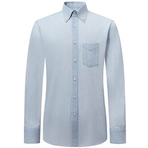 
Baipin pure cotton washed denim blue shirt jacket men's spring business casual high-end light blue long-sleeved shirt
