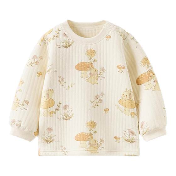 
Tongtai baby tops in autumn and winter pure cotton warm baby clothes children's underwear boys and girls autumn clothes long-sleeved T-shirt