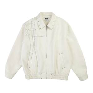 
[Same style as Qin Xiaoxian] QUARTER IN NIGHT versatile fashion rivet embroidered tassel leather jacket for men