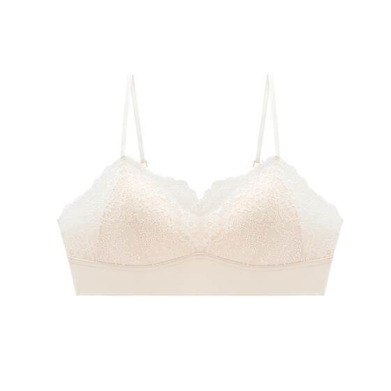 
Aimu Group Huxi French Triangle Cup Underwear Slim Shoulder Strap Lace Gathered Small Chest Shows Large Scarlet Girls Bra