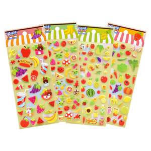 
Fruit and vegetables three-dimensional 3d bubble stickers children boy girl baby puzzle reward watermelon grape paste art