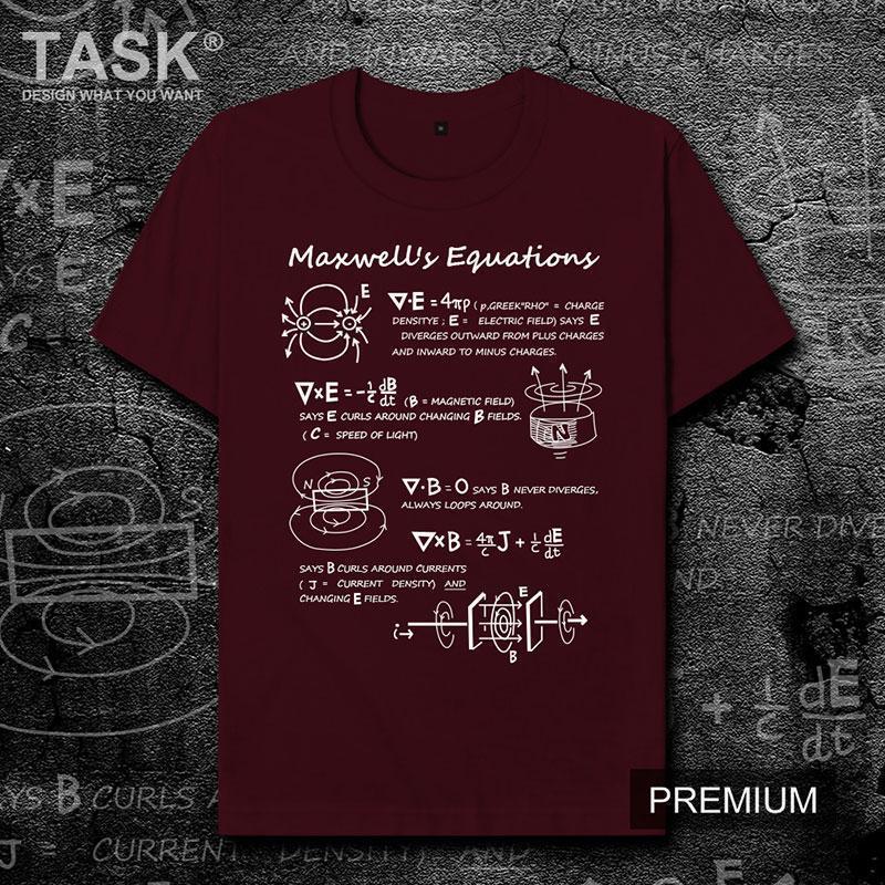 理科Maxwell麦克斯韦方程公式电磁物理学纯棉短袖T恤男女设 无界