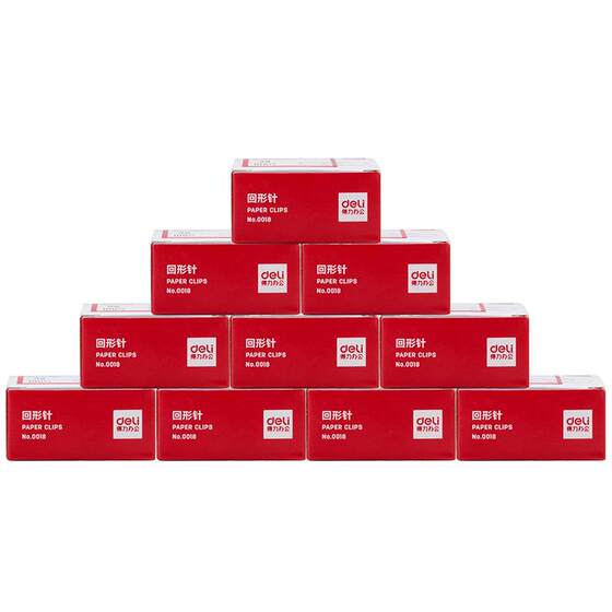 
[10 Boxes] Deli Silver Metal Paper Clips Financial Supplies for Office Use Economical Type 0018