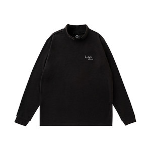 
LAMLICKA black inner half turtleneck German velvet bottoming shirt for men in spring loose and wearable warm long-sleeved T-shirt