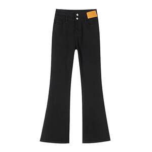 
Black bell-bottom pants for women spring and autumn 2026 new popular high-waisted summer thin jeans for small people with slightly flared jeans