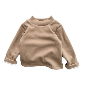
Children's autumn and winter clothing, velvet bottoming shirts, boys' inner tops, baby girl's thickened clothes, infant long-sleeved T-shirts