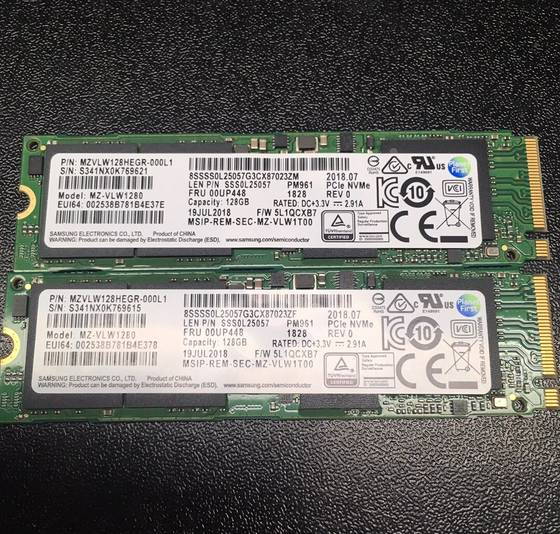 Samsung/三星 PM961 128g 固态硬盘 ssd nvme m.2接口 笔记本电脑