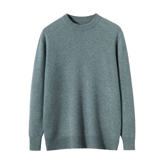 
Heavyweight thickened cashmere sweater for men, 100% pure cashmere sweater for men, warm sweater, double-ply round neck knitted base layer sweater