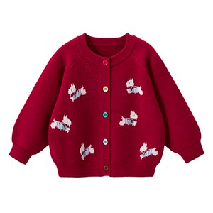 
[New Year Clothing] Wilberu Baby Sweater Cardigan Spring and Autumn College Style Knitted Jacket for Boys and Girls, Western and Fashionable