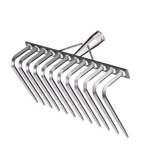 Manganese steel nine -toothed rake agricultural nail rake flat ground pine landns and wasteland rake gardens rated vegetables, iron rakes, grass rake
