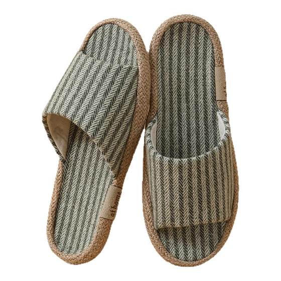 New cotton and linen sandals for women in summer indoor breathable floor mopping household fabric linen anti-slip shoes for all seasons