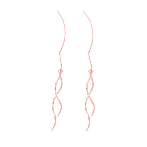 
Korean s925 sterling silver wavy ear cable women's super fairy temperament showing slim long tassel earrings 2024 new internet celebrity