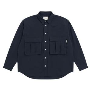 
Batterup Spring and Autumn New Top Japanese Loose Solid Color Large Pocket Silhouette Long Sleeve Shirt Jacket Men's Trendy Brand