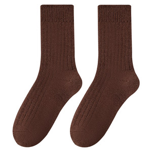 98%纯羊毛袜子女士秋冬季加厚保暖堆堆中筒袜美利奴速热羊绒长袜