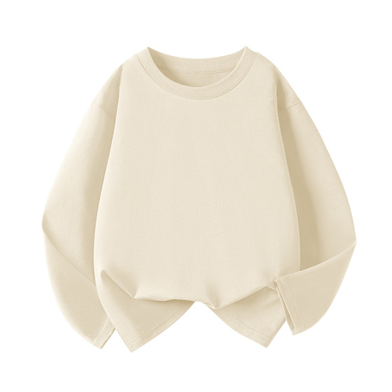 
Children's long-sleeved T-shirts, pure cotton, spring and autumn, boys and girls, loose inner layering shirts, middle and older children's autumn clothes