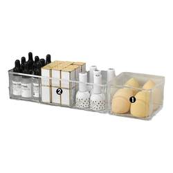 Mirror cabinet storage box transparent partition layered baffle