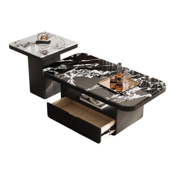 
Italian light luxury super crystal stone rectangular coffee table small apartment modern living room home designer high-end coffee table table