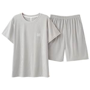 
Catman ice silk men's pajamas men's summer short-sleeved 2026 new thin cool style can be worn outside home clothes set