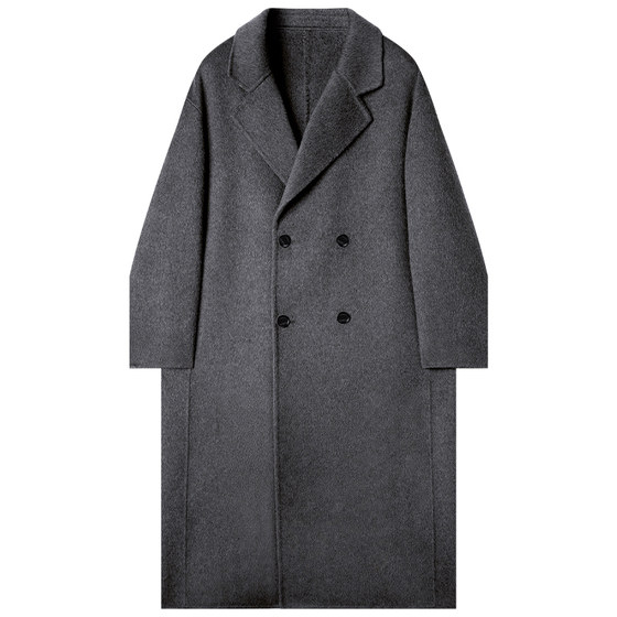 
[Storage] Heavy old money style double-sided woolen woolen coat men's long over-the-knee thickened coat winter windbreaker