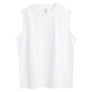 Vest Men's Summer Cotton Pure Sports Ginseng, sweat, sucking and loose, wearing bottoming undershirts, shoulder -free round neck T -shirts