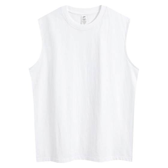 Vest Men's Summer Cotton Pure Sports Ginseng, sweat, sucking and loose, wearing bottoming undershirts, shoulder -free round neck T -shirts