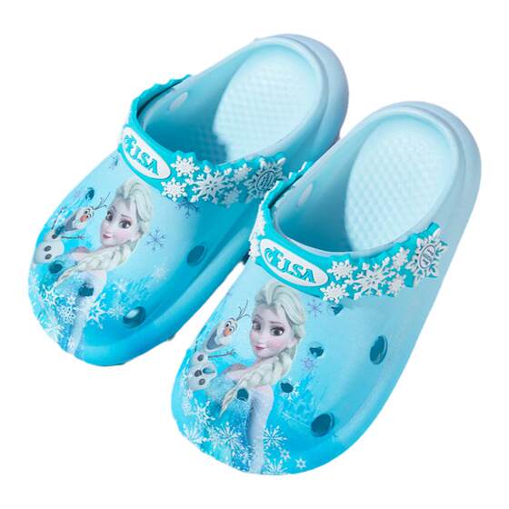 
Princess Elsa Children's Slippers Girls' Croc Shoes Anti-Slip Summer New Indoor Home Baby Sandals Beach Shoes