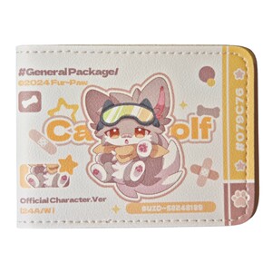 
Cute little wolf card bag! Furry peripheral wallet driver's license protective cover Furry pendant FurPaw velvet claw stationery
