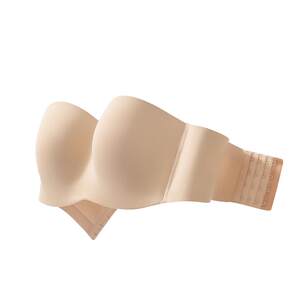 Gu Niangjia Steady Cup Strapless Underwear for Women with Big Breasts and Beautiful Backs Non-slip Invisible Bandeau Wrap Chest Seamless Push-Up Bra