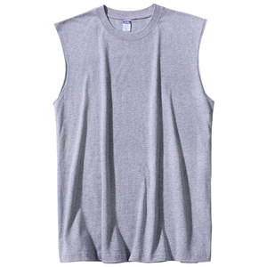Pure cotton vest men's summer span sports sweat absorption all -cotton bottom cotton bottom sweat shirt loose sleeveless T -shirt shoulder top