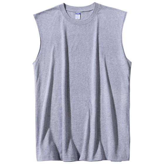 Pure cotton vest men's summer span sports sweat absorption all -cotton bottom cotton bottom sweat shirt loose sleeveless T -shirt shoulder top