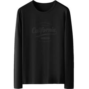 
Modal long-sleeved T-shirt men's 2026 new round neck inner bottoming shirt autumn clothes small shirt trendy printed T-shirt