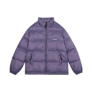 GOGOSOON cotton coat men's new 2025 winter stand-up collar printed bread coat warm loose solid color versatile