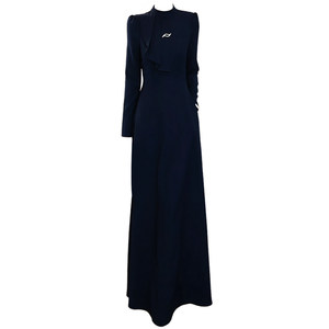 
Navy blue long early spring beautiful dress for women 2026 new popular simple temperament high-end long dress 171