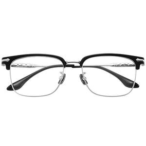 
German Zeiss lens myopia glasses eyebrow line men's pussy titanium frame ultra light fixed system anti-blue light female frame