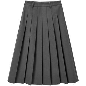 
Lecho College style pleated long skirt women's autumn and winter skirt embroidered suit skirt JK style pleated skirt