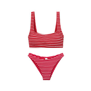 
[Same style as Xu Ruohan] Limone split women's swimsuit women's hot spring bikini striped beach swimwear vacation