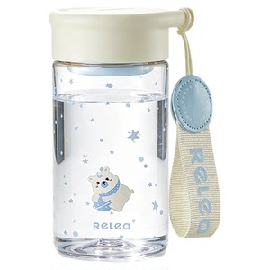 
Wu Biological water cup female tritan portable coffee cup student sports cup high-looking summer anti-fall plastic cup