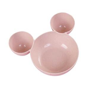 
Wheat straw children's baby bowl anti-fall and anti-scalding cartoon cute household Mickey partition plate child eating bowl