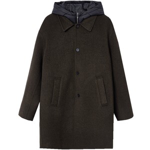 
Jack Jones Men's Spring Woolen Coat 2026 New Vest Lined Wool Hooded Long Coat