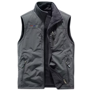 Autumn and winter double -sided wearing vest men's outdoor sports velvet vests shake puffed velvet and velvet horse clip sleeveless jacket