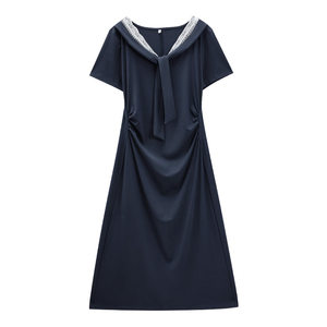 
IEF/Aiyifu [slightly fat] plus size women's clothing is particularly beautiful pinch waist small skirt 2026 summer new dress