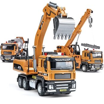 Engineering vehicle set excavator crane mixer truck