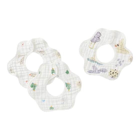 
Tongtai baby bib pure cotton newborn baby breathable anti-vomiting pad towel baby seersucker saliva towel bib