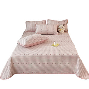 
Class A washed cotton bed cover single piece for all seasons dormitory student tatami quilted thick sheets three-piece set non-slip